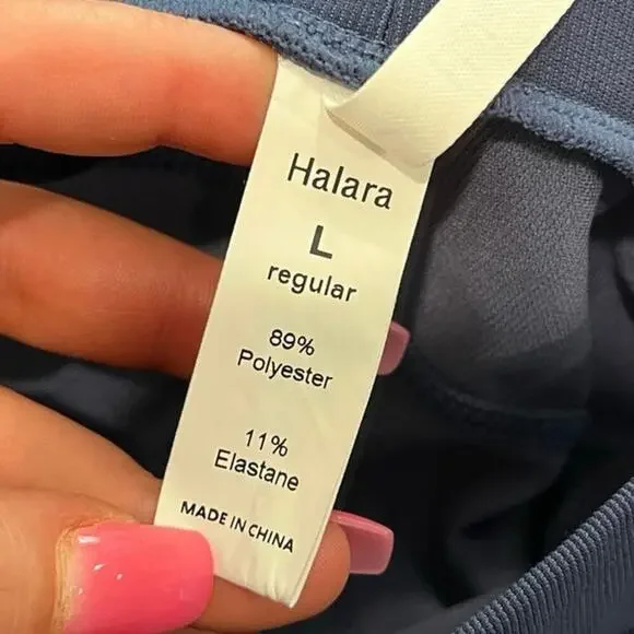 Halara Womens High Waisted Wide Leg Pants Stretch Pull-On Pockets Blue Size L - Picture 8 of 10